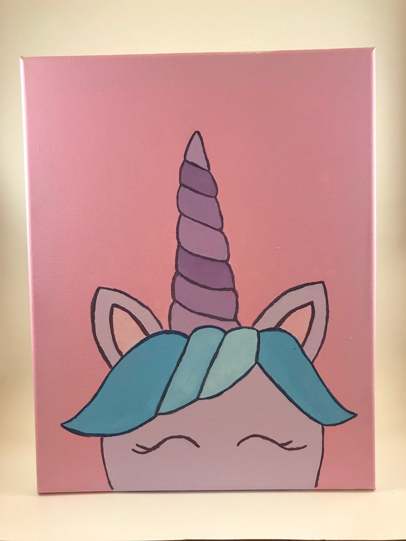 Unicorn Canvas Sketch DIY Paint Paint Party Customizable Etsy