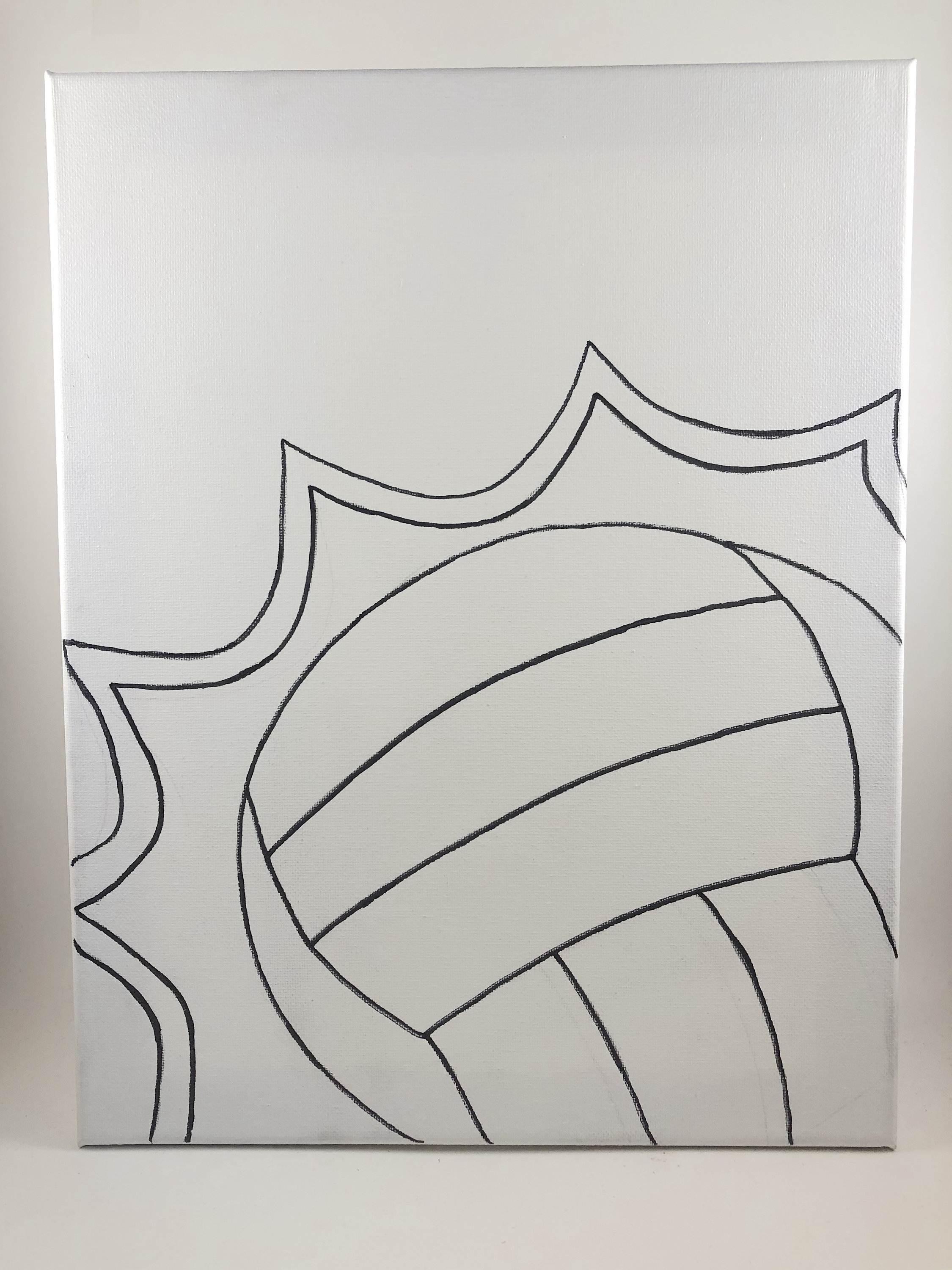 Volleyball Canvas Sketch DIY Paint Paint Party - Etsy