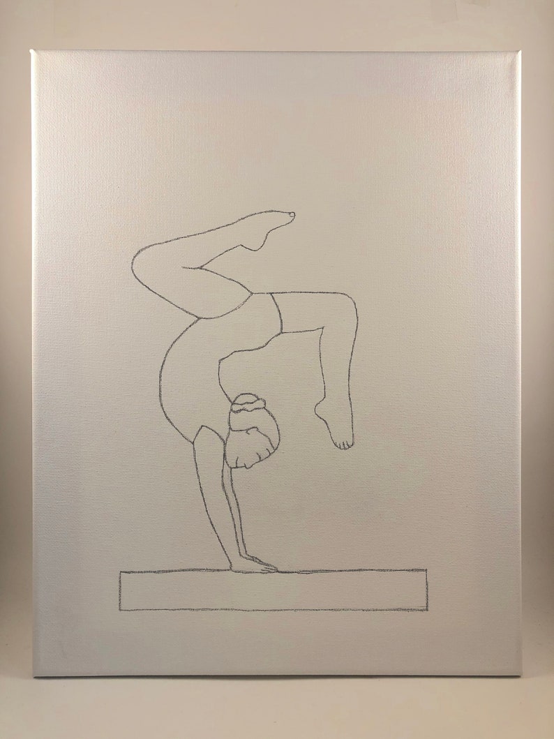 Gymnastics Canvas Sketch, DIY Paint, Paint Party, Customizable, Room