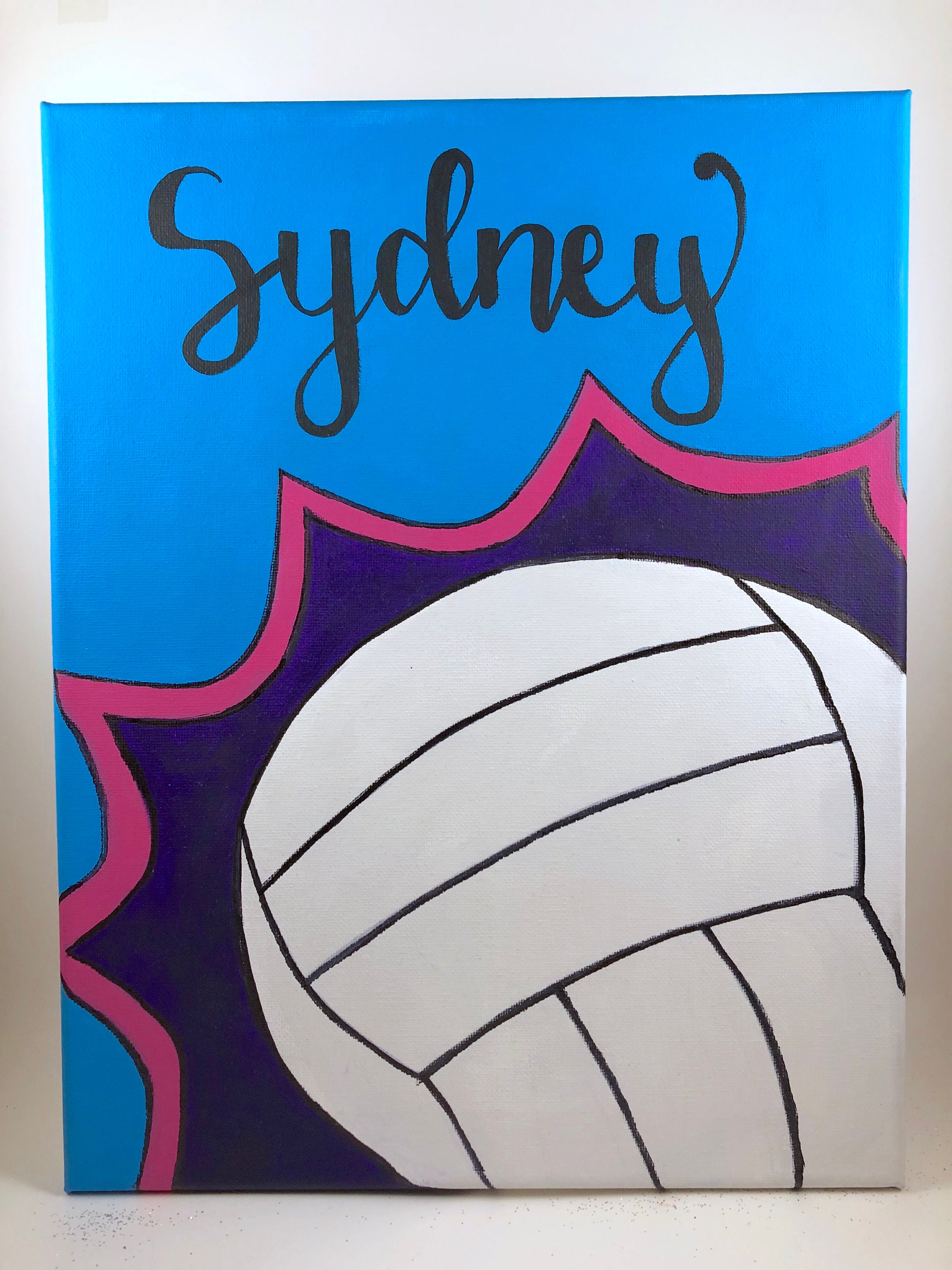 Volleyball Canvas Sketch DIY Paint Paint Party Etsy