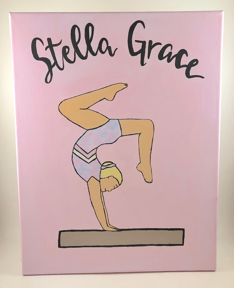 Gymnastics Canvas Sketch, DIY Paint, Paint Party, Customizable, Room ...