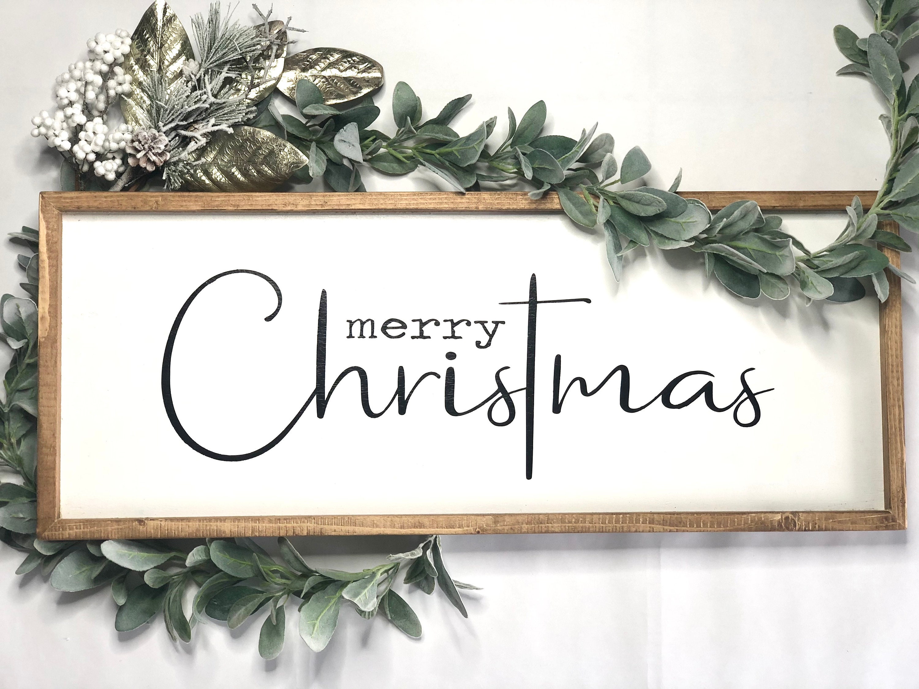 Merry Christmas Sign Christmas Sign Wall Sign Large Etsy