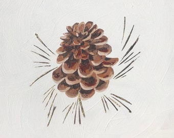 Pinecone, 10” x 10” original artwork