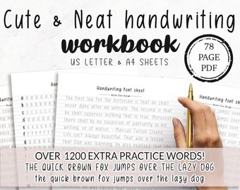 handwriting practice etsy