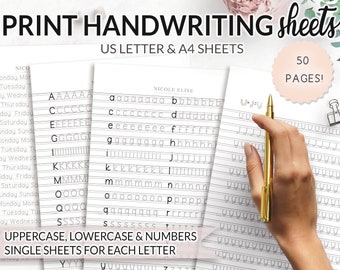 Practice Sheets Pdf Etsy