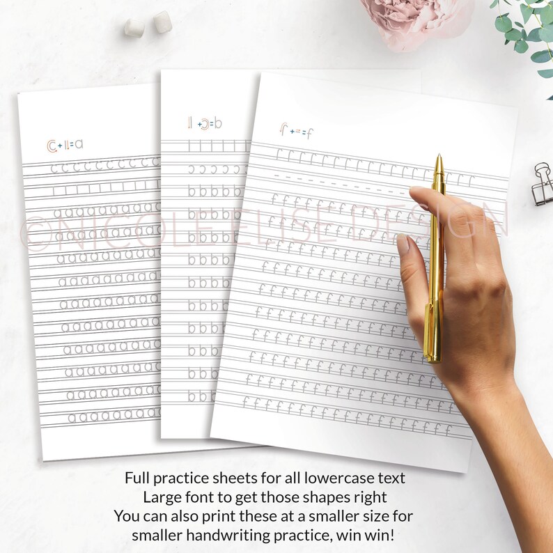 Neat Handwriting Practice Sheet PDF Printable Etsy