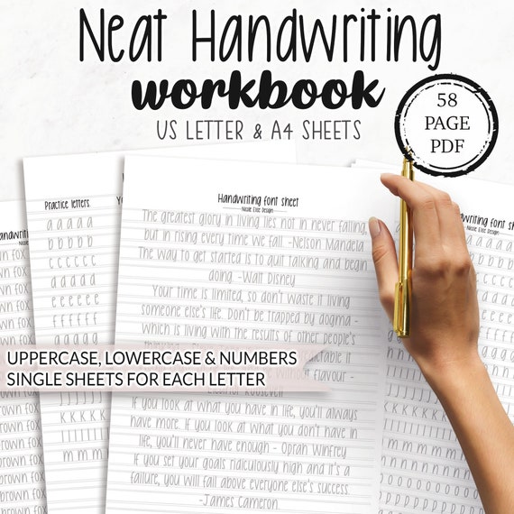 neat fun handwriting practice sheet pdf printable etsy ireland