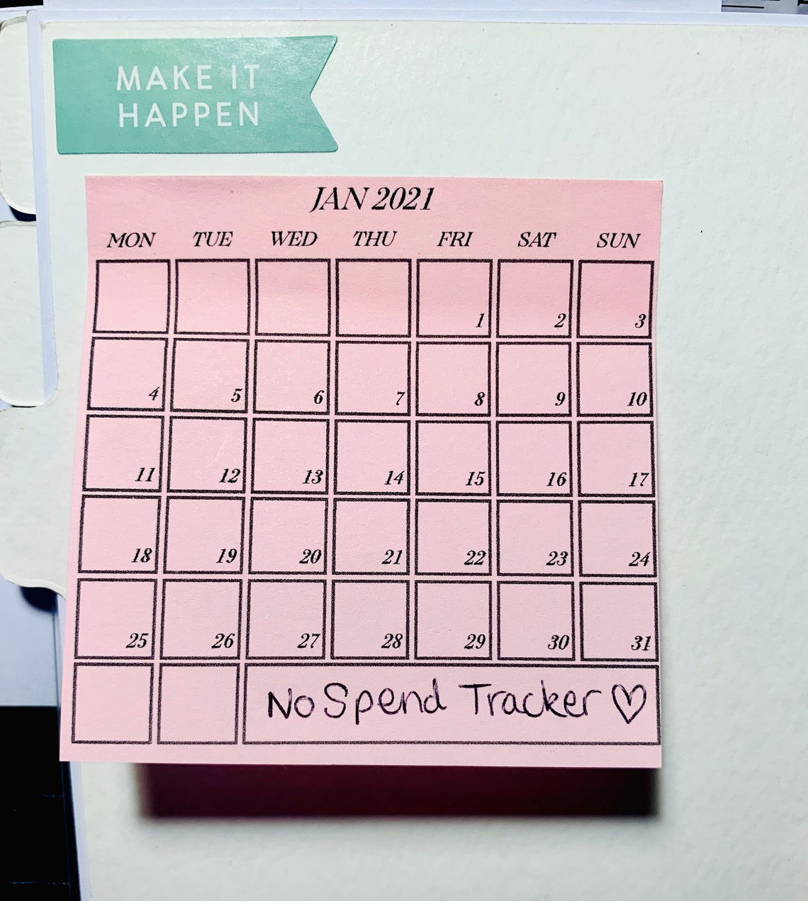 2022 PRINTABLE Monthly Dated Post It Sticky Note Calendar Etsy