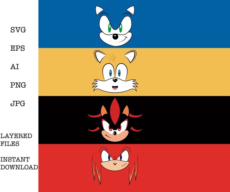 Download Clip Art Split Layers And Grouped By Colour Cut File Ideal For Cricut Sonic Characters Faces Miles Prower Clipart Sonic Svg Sonic The Hedgehog Art Collectibles