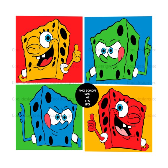 Spongebob Svg Spongebob Outline Svg Spongebob Vector Etsy
