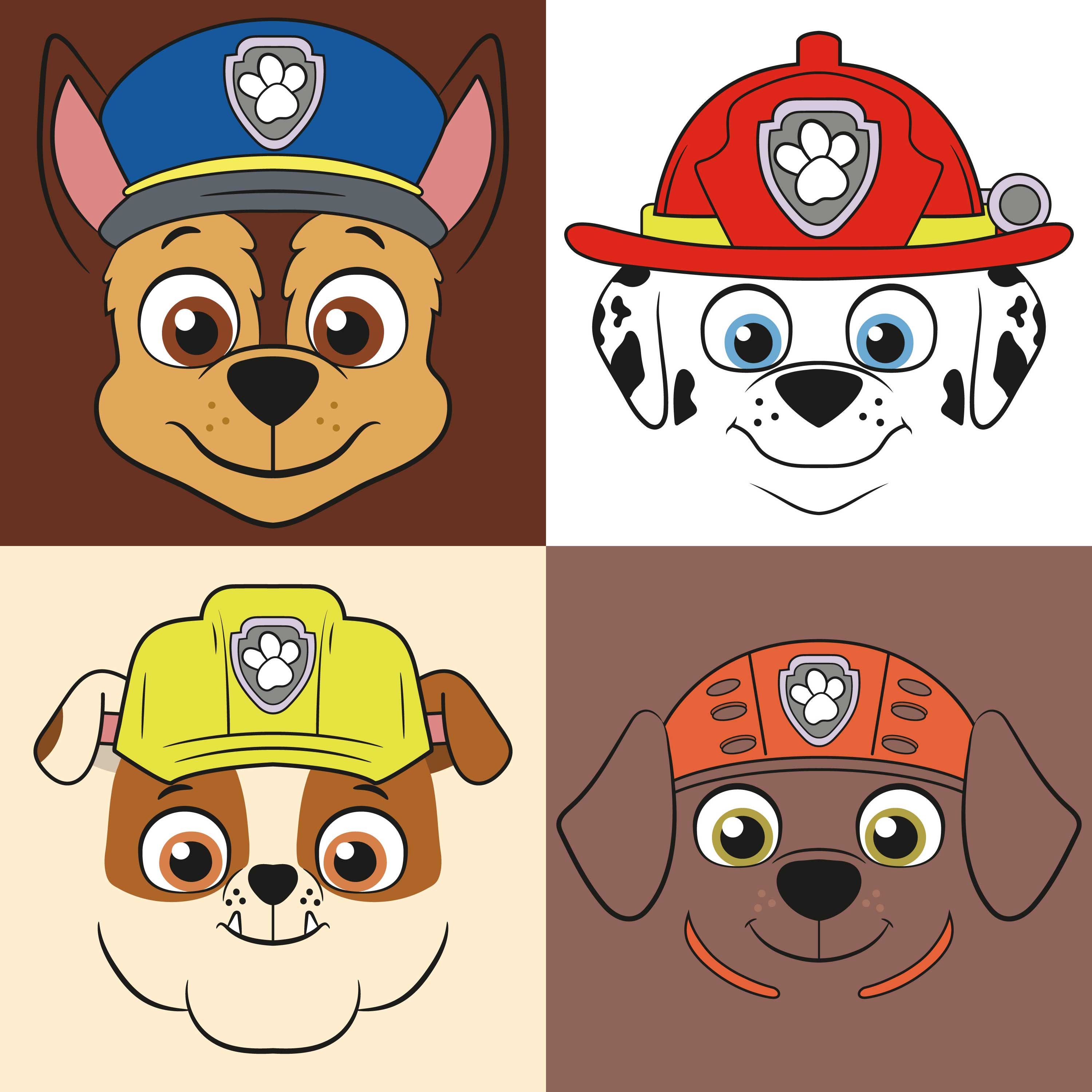 Paw Patrol Printables Faces Masks Png Svg Layered Files Etsy