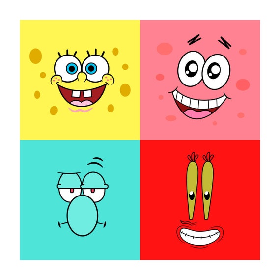 Spongebob Svg Spongebob Outline Svg Spongebob Vector Etsy