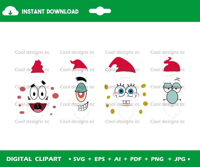 Download Spongebob christmas svg spongebob svg spongebob vector | Etsy