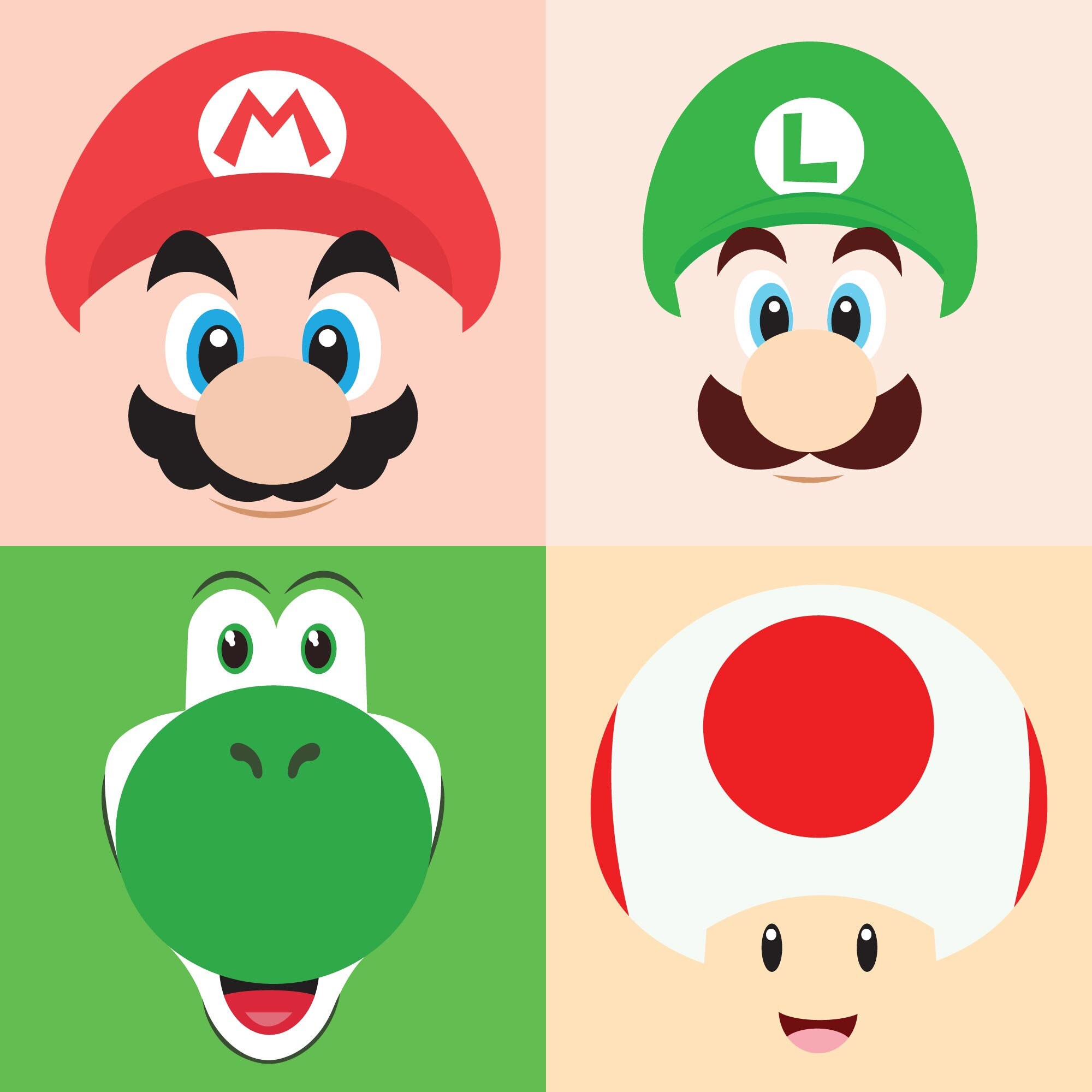Mario Bros Faces Set Clip Art SVG EPS PNG Dfx Cut Files Etsy UK