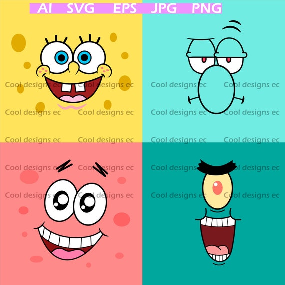 Download Spongebob Svg Spongebob Outline Svg Spongebob Vector Etsy