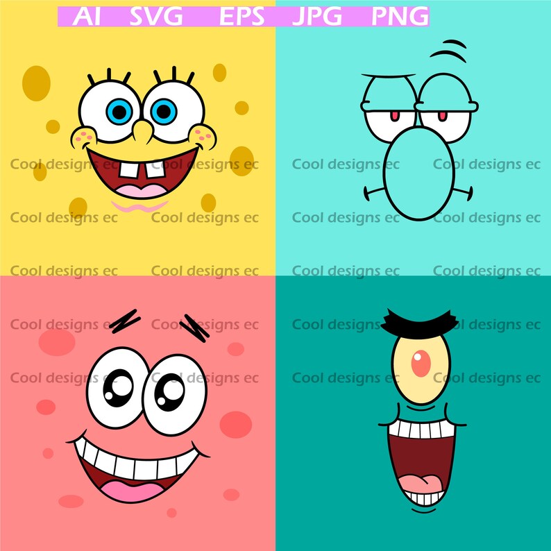 Download Spongebob svg spongebob outline svg spongebob vector | Etsy