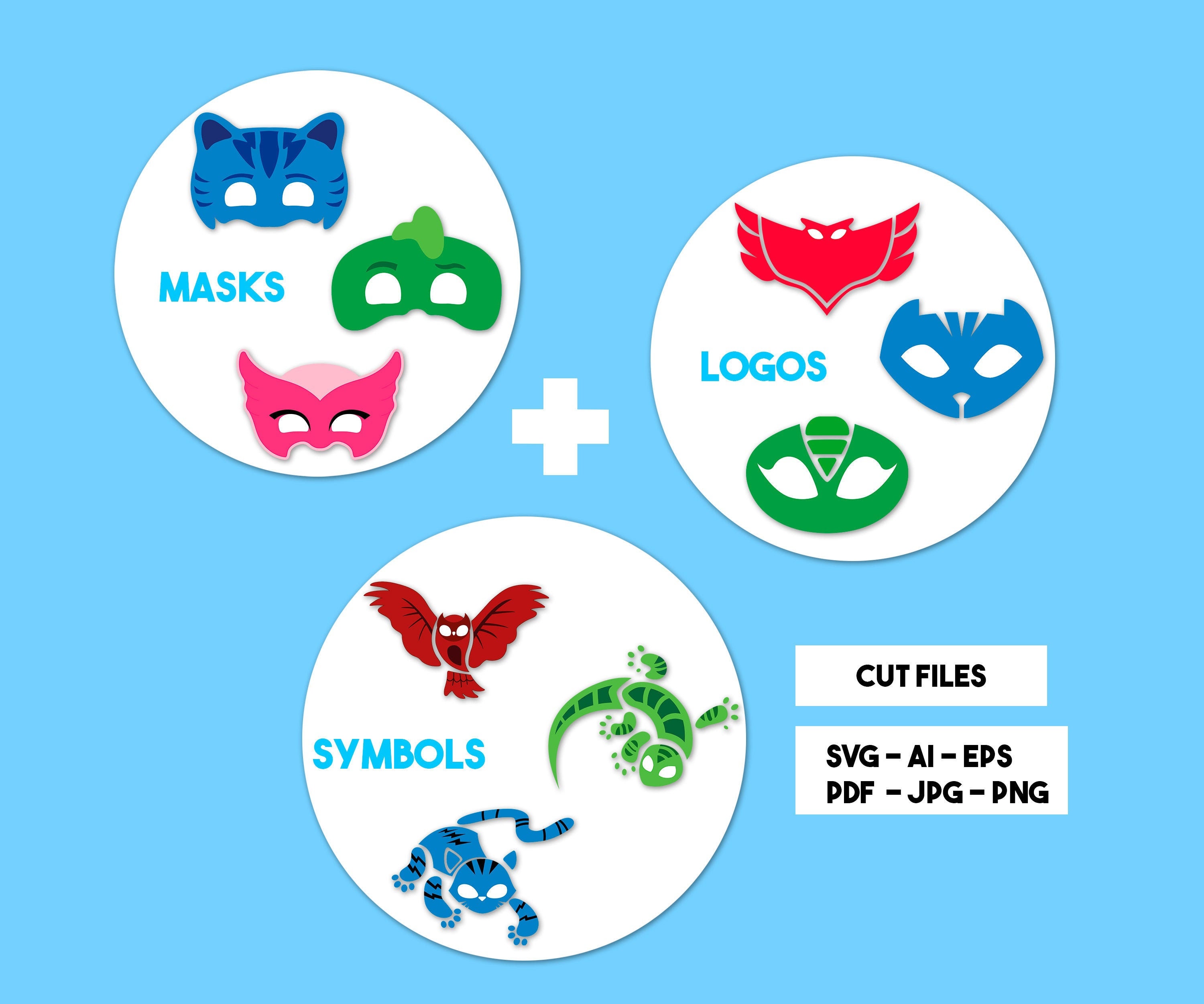 pj mask bundle files svg catboy gekko owlette cut files etsy sweden