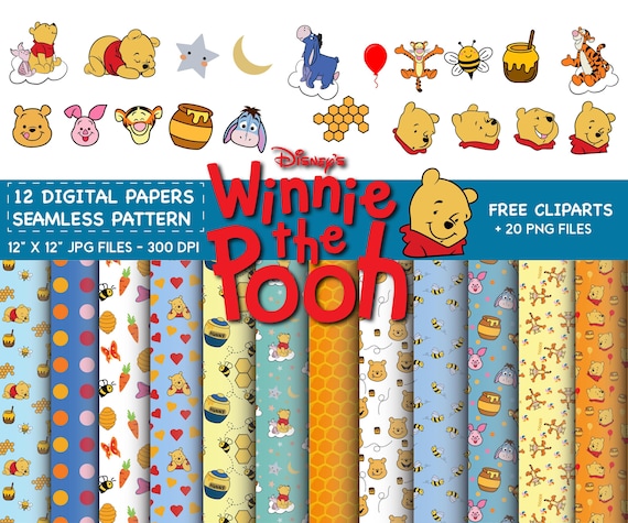 Tigger Piglet Eeyore 12 Sheets Disney Winnie the POOH Scrapbook Stickers
