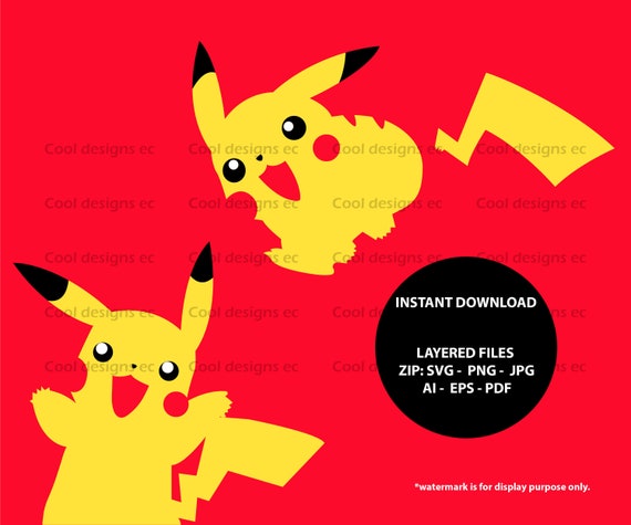 Download Pikachu Svg Pokemon Svg Layered Pikachu Pokemon Go Svg Etsy