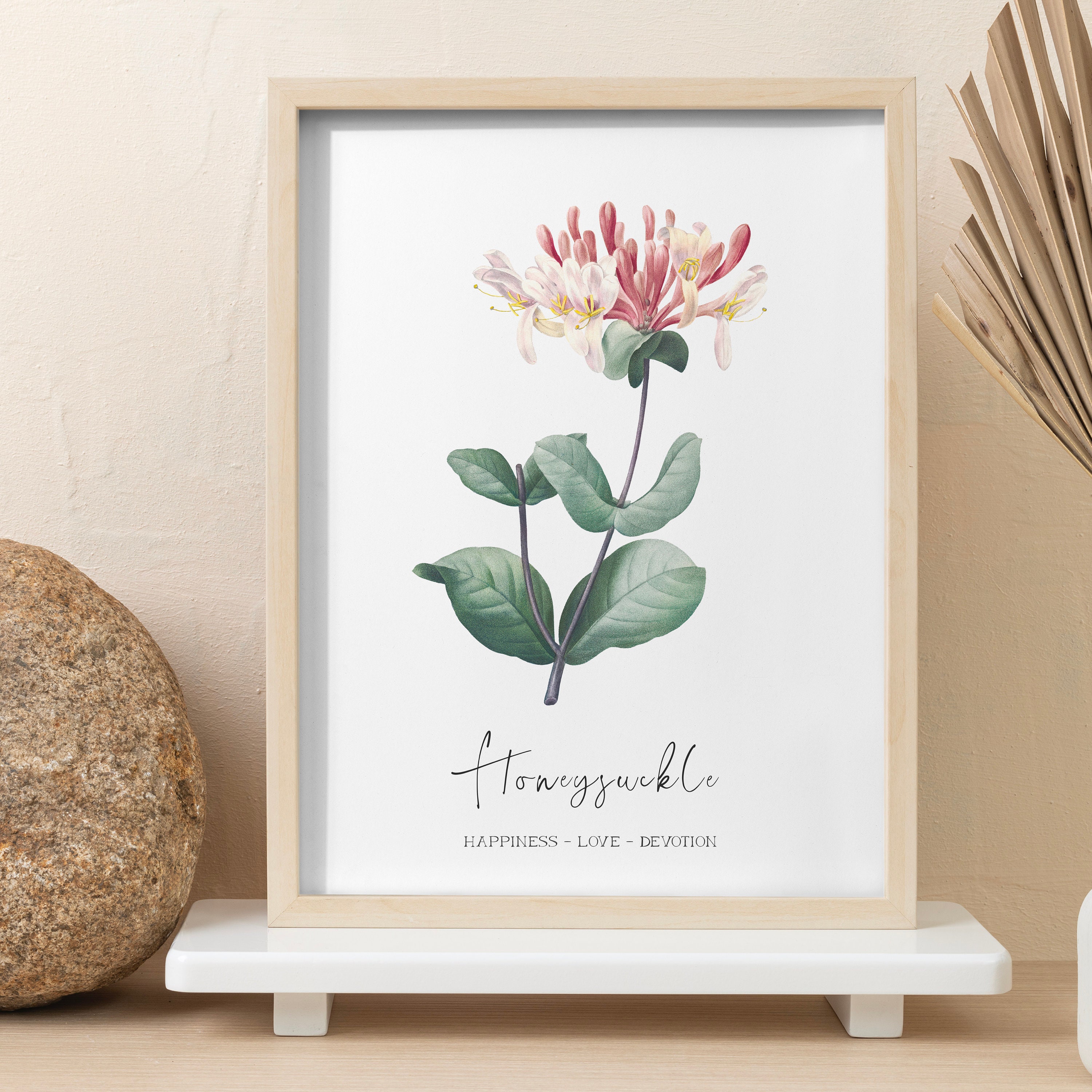 BIRTH FLOWER JUNE Honeysuckle Printable Wall Art June Birth Flower Print Baby Born June Flower
