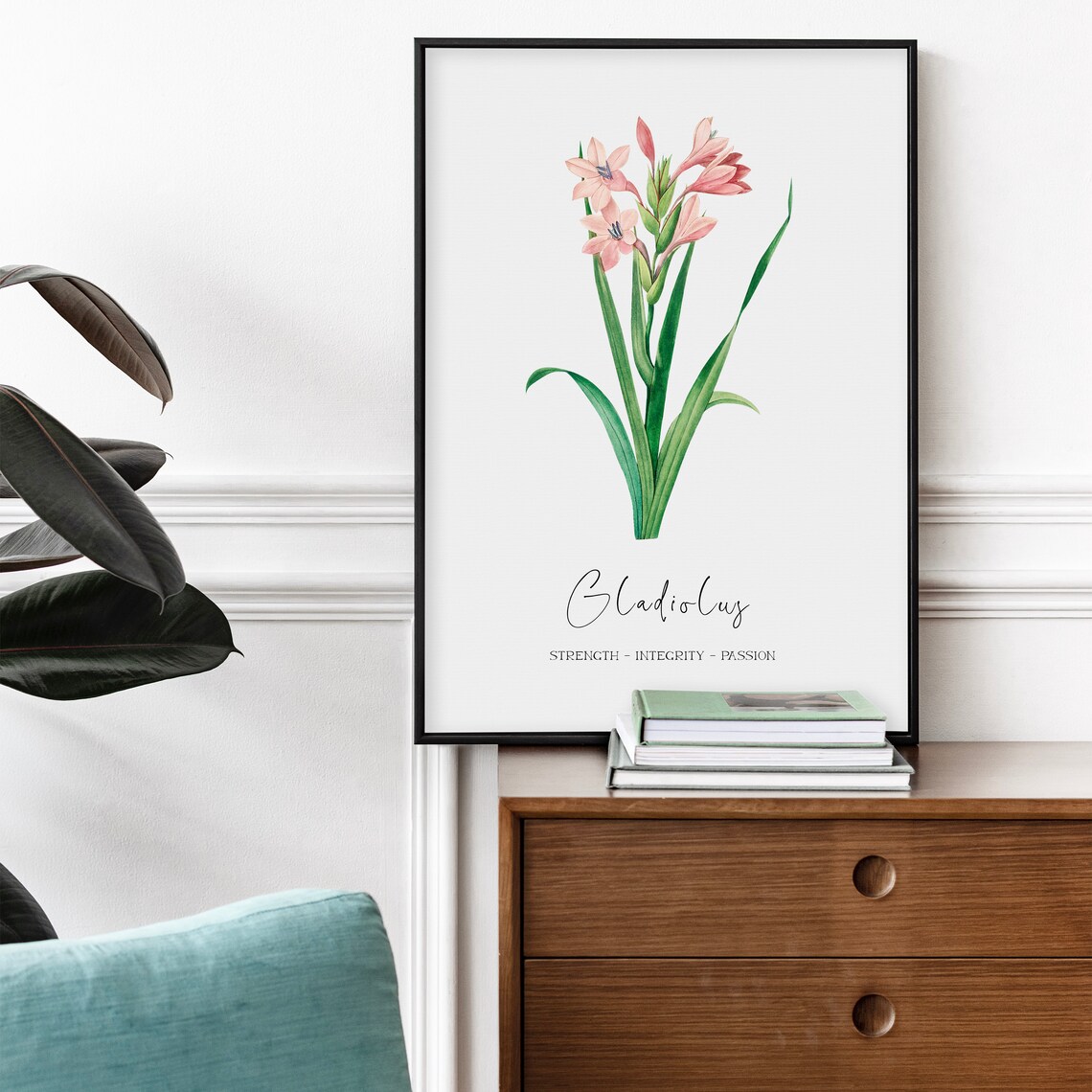 AUGUST BIRTH FLOWER Gladiolus Birth Print Nursery Print Digital