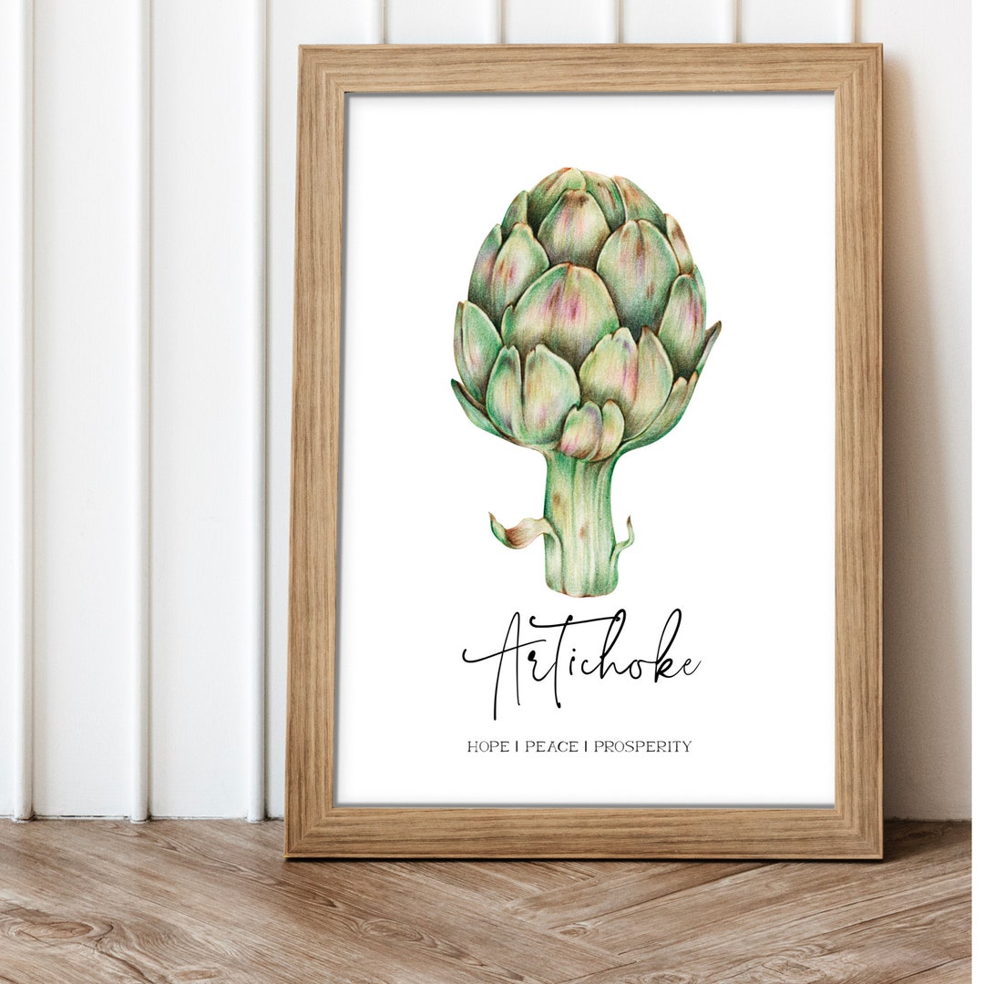 ARTICHOKE Wall Art Print, Printable Artichoke Poster, Vintage Artichoke