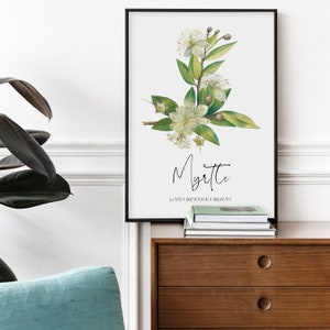 WEDDING Welcome Sign, Myrtle Wedding Wall Art Gift, Personalized Wedding Wall Art Gift Myrtle Print, Wedding Flower Gift, Printable Myrtle