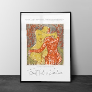 LESBIAN WALL Art Mid Century Two Ladies Line Abstract Painting Gay Poster LGBT Wall Art Lesbian Poster Printable Digital Art Download Print