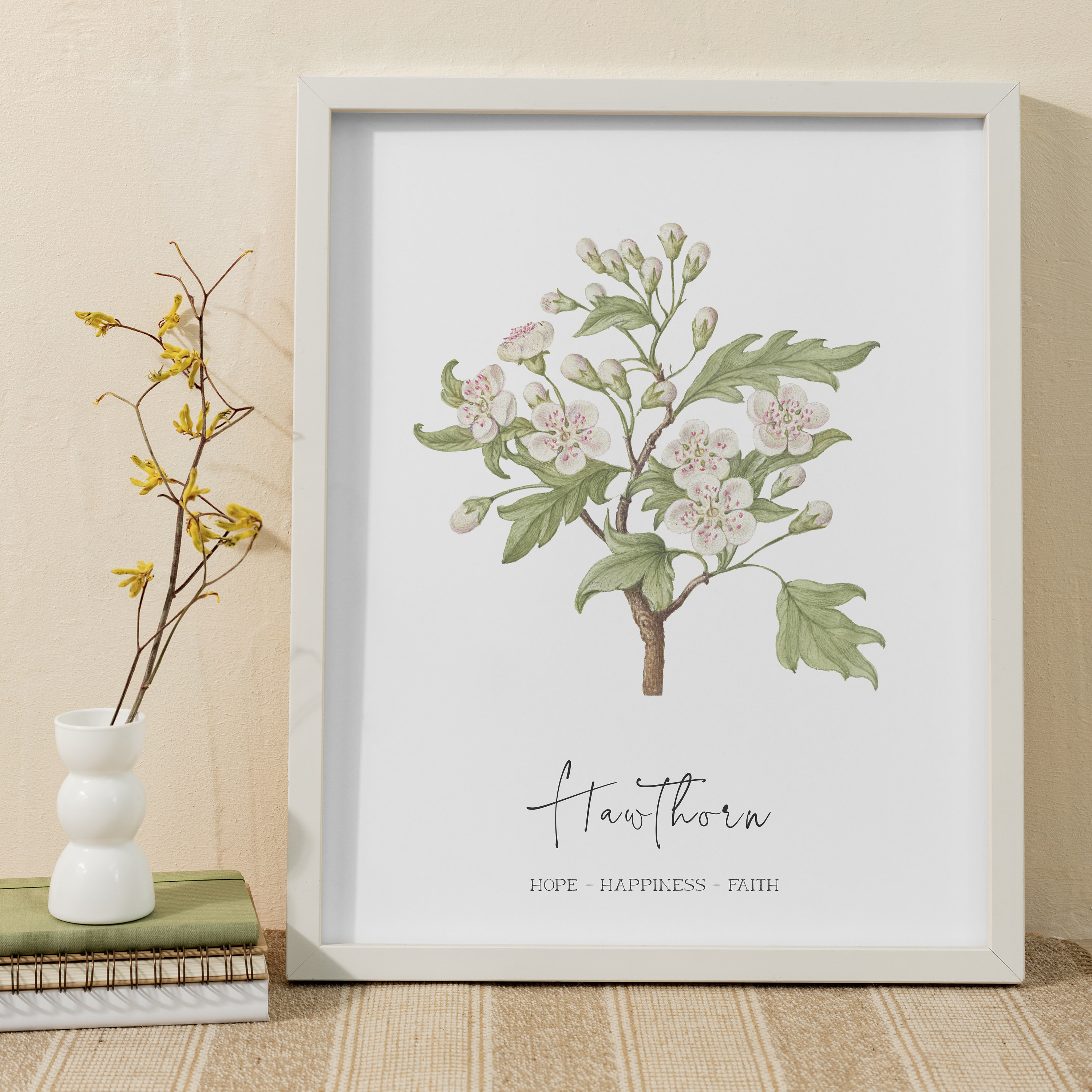 MAY BIRTH FLOWER Hawthorn Birth Print Nursery Print Digital Etsy