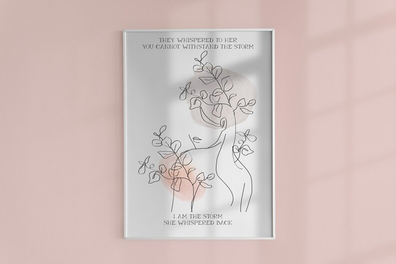 Female Line Art Print Minimalist Wall Decor Printable Poster - Etsy