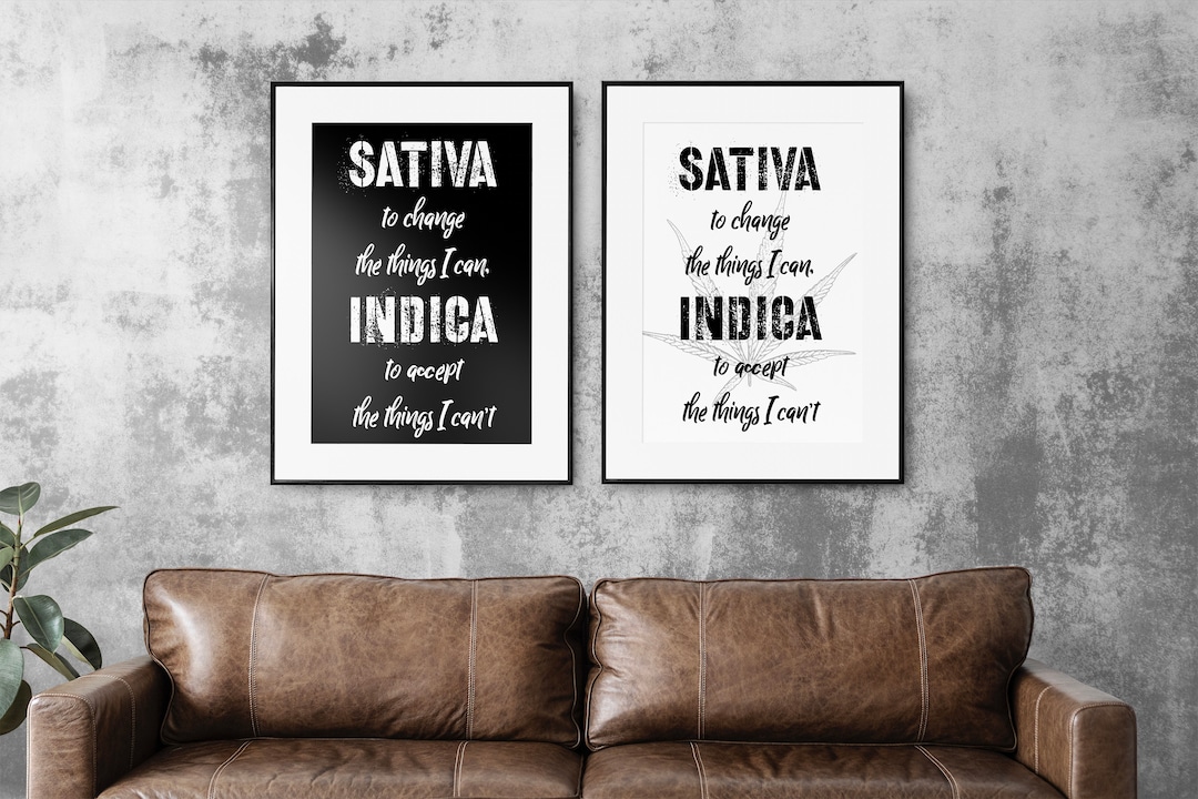 Sativa Print Indica Poster Text Print Wall Art Printable Sativa Poster ...