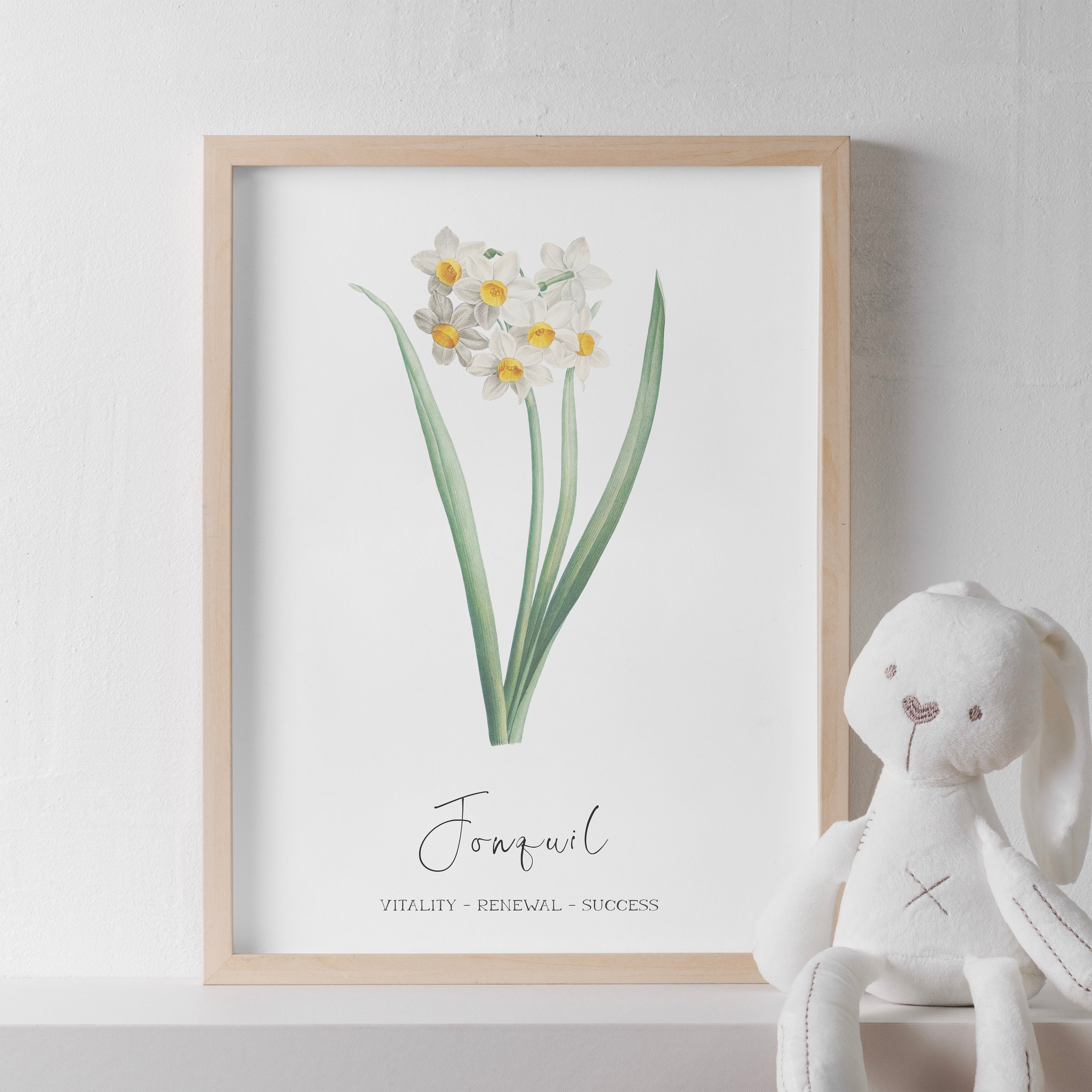 MARCH BIRTH FLOWER Jonquil Floral Print Nursery Print Digital Download Printable Birth Flower