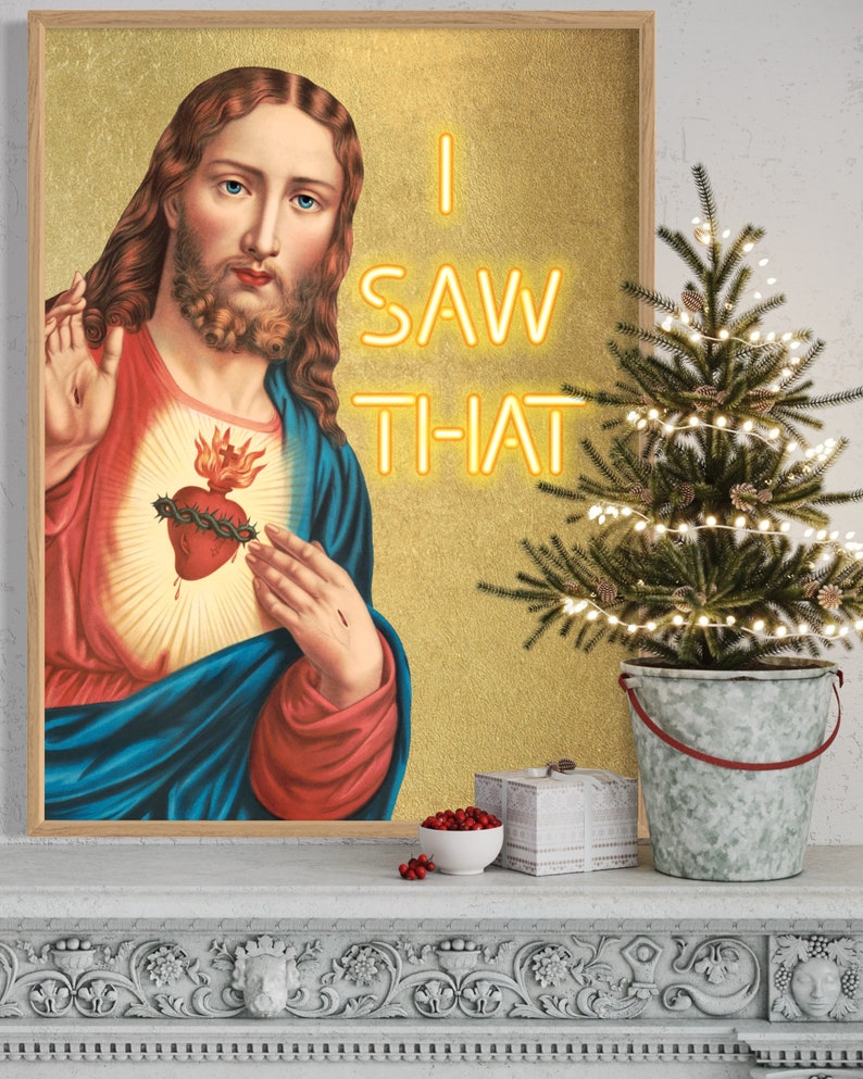 I SAW THAT Jesus Mary Printable Christmas Wall Decor, Altered Art