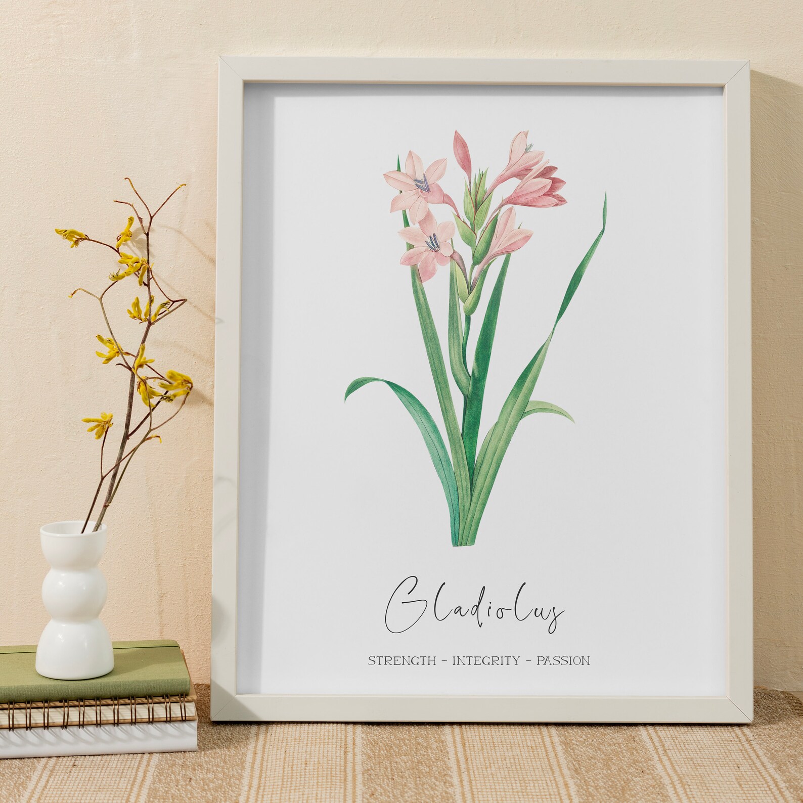 AUGUST BIRTH FLOWER Gladiolus Birth Print Nursery Print Digital