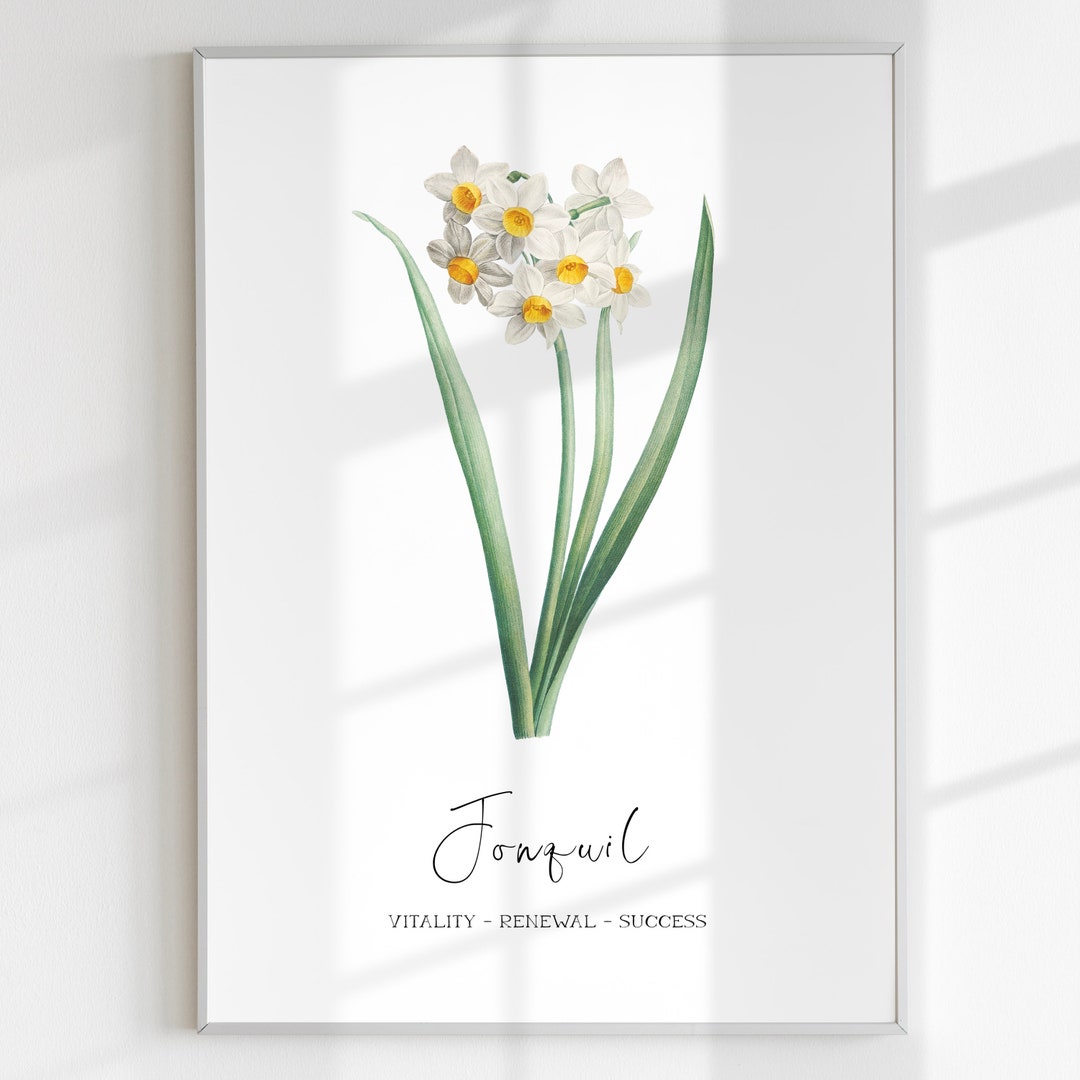 MARCH BIRTH FLOWER Jonquil Floral Print Nursery Print Digital Download