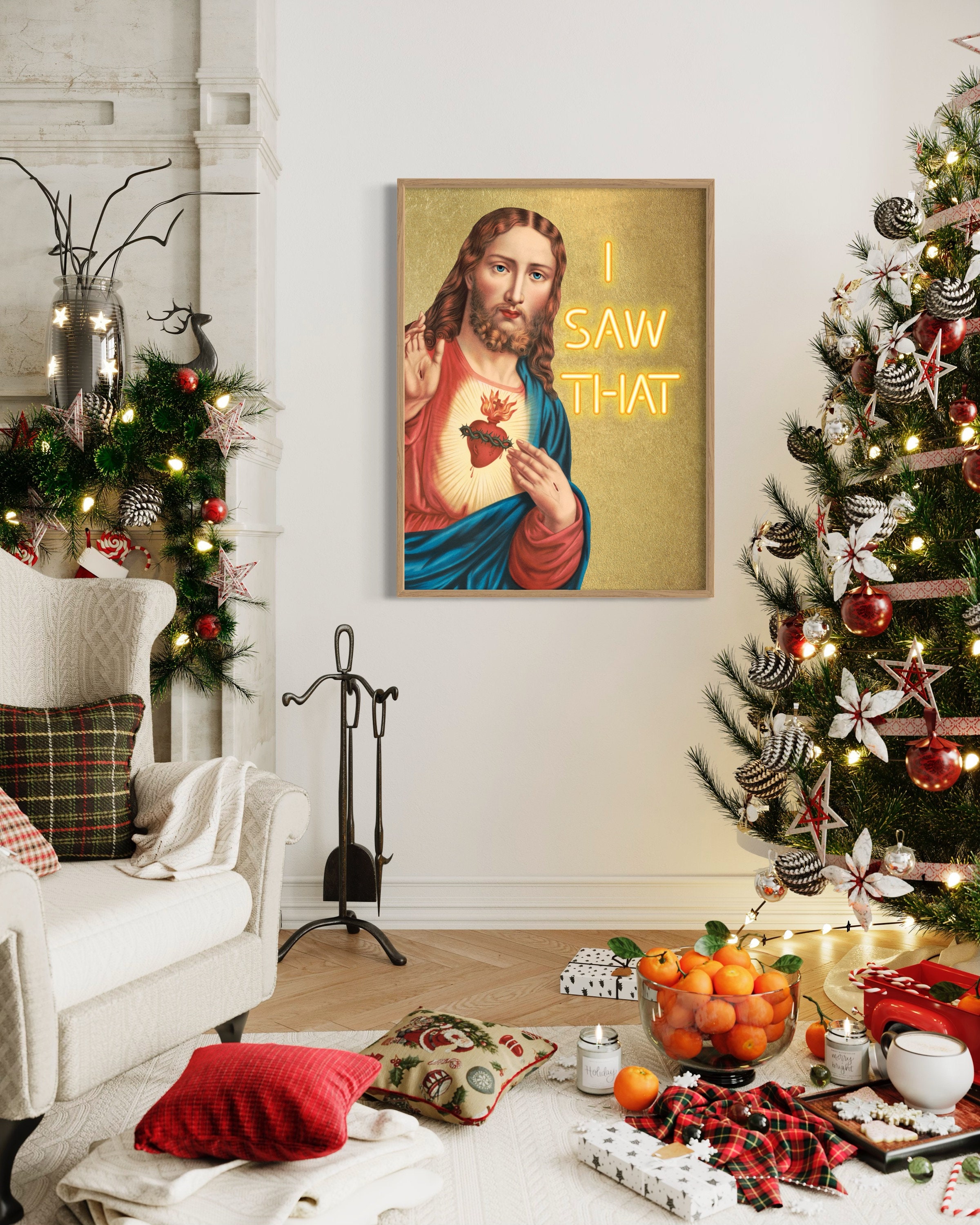 I SAW THAT Jesus Mary Printable Christmas Wall Decor, Altered Art ...