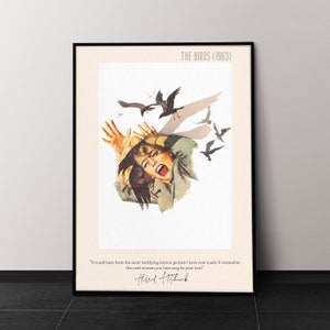 THE BIRDS 1963 Movie Poster DIGITAL Download Horror Film Movie Poster Alternative Minimalist Movie Art Film Buff Gift Retro Movie Printable