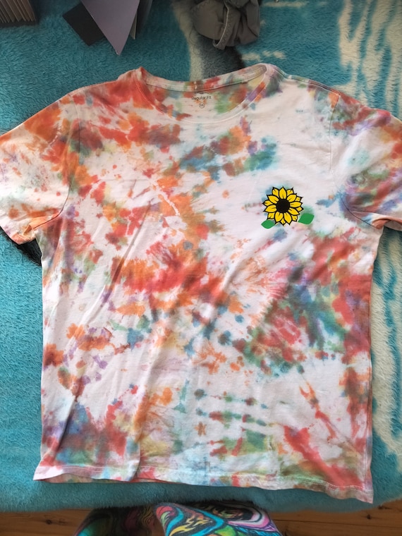 Sunflower Tie Dye Tshirt Etsy