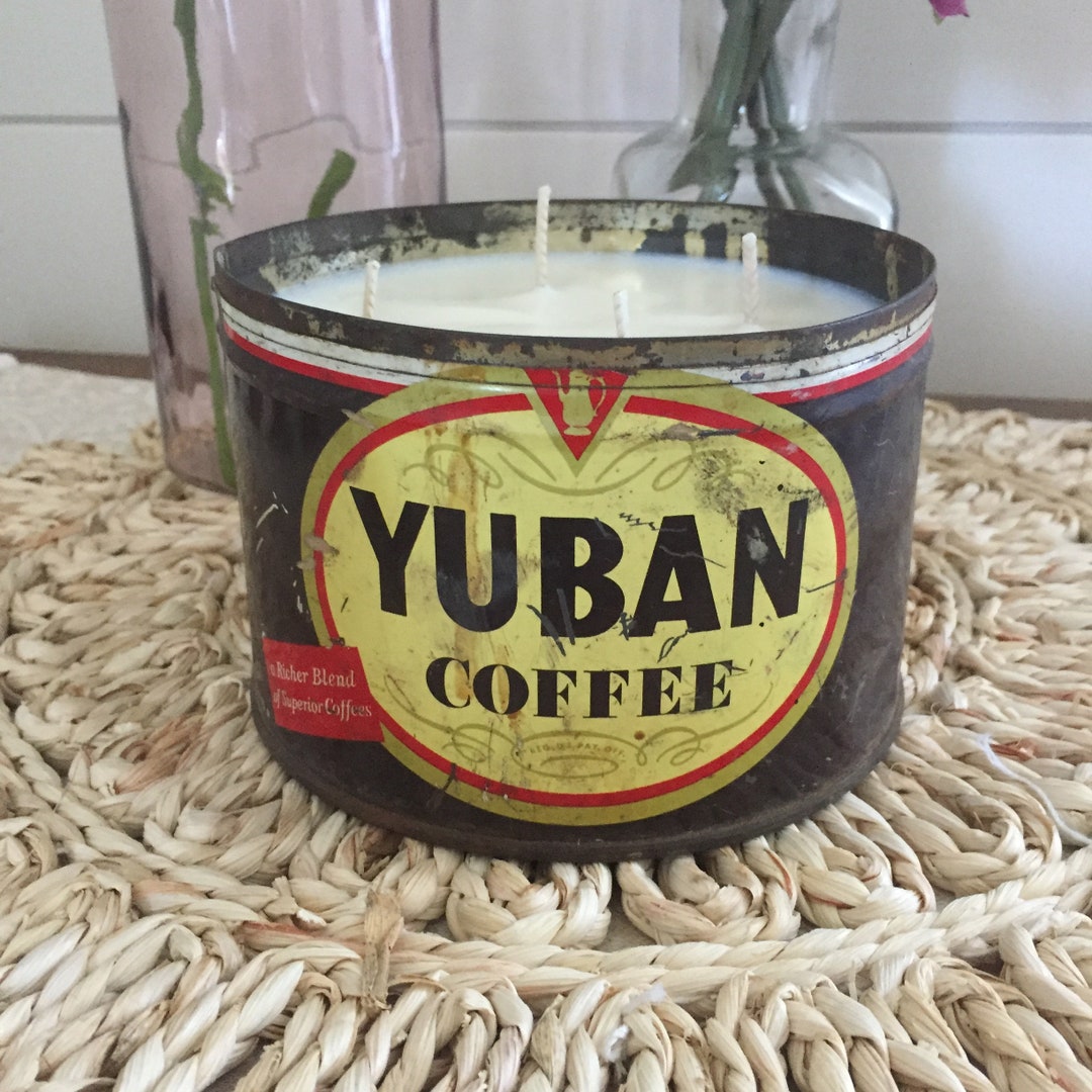 Vintage Yuban Coffee Tin no Lid Coconut Lime Scented Soy Etsy