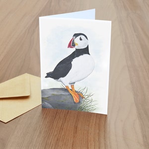 Cartão de cumprimentos em branco Puffin - Vida Selvagem Britânica