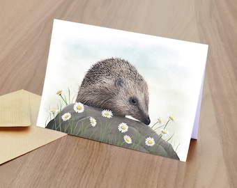 Hedgehog Greetings Card  -  British Wildlife