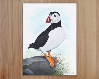 Papageitaucher Wildtiere Kunstdruck, A4 oder 8x6
