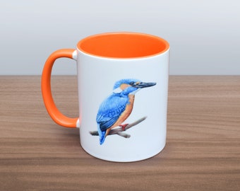 Kingfisher Ceramic Mug - by Mitchell Wildlife Art