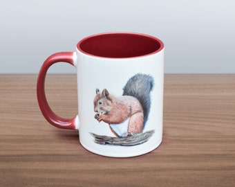 Red Squirrel Ceramic Mug - by Mitchell Wildlife Art