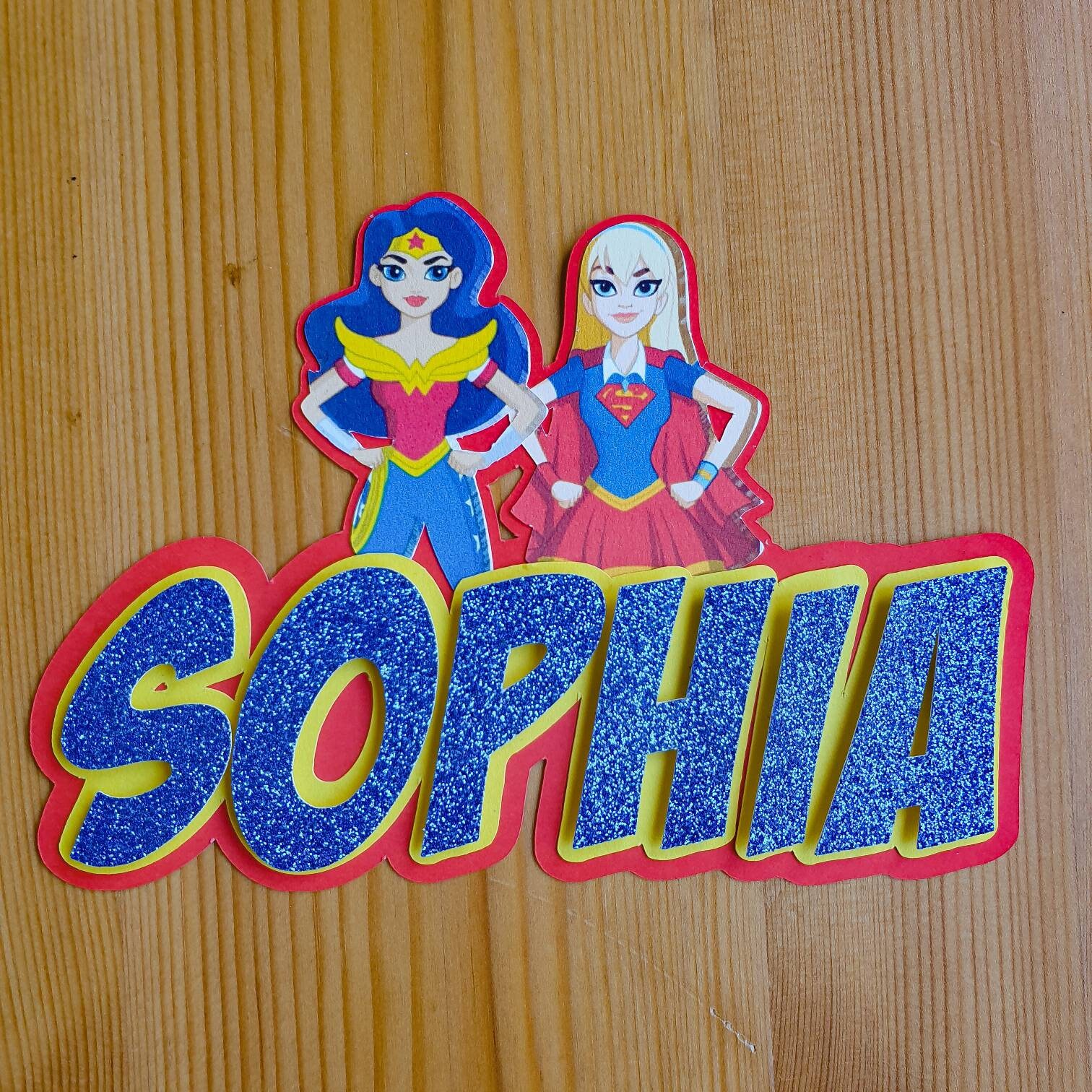 Superhero Girls Cake Topper Superwoman Supergirl Etsy Australia