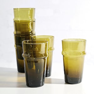 colored drinking glasses handmade glassware Moroccan Beldi drinking glasses tableware recycled glass tumbler highball stacking cups