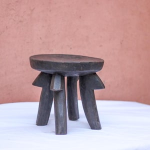 Small African Stool Wooden Masai Authentic African Carved Tribal Senufo side table rustic Wood Saruni ceremonial stool wood Kenya primitive