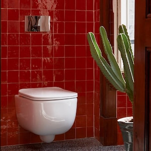 Red Tile Moroccan Tile Square Handmade Tomato Backsplash Tile Bathroom Wall Tile Fireplace Bright Red Zellij Crimson Red Tiles