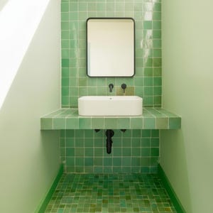 1 Quadratfuß grüne Duschfliesen zellige marokkanische Minzefliesen handgemachte 5x5 hellgrüne Mosaikfliesen Backsplash Badezimmer Zellij Duschfliesen