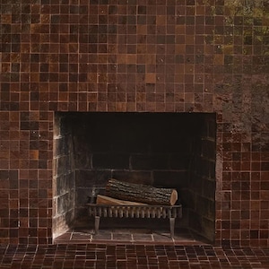 Moroccan Tile Handmade Dark Brown Zellige Backsplash Kitchen Renovation Bathroom Tile Fireplace Workspace Ceramic Square Mosaic Artisan